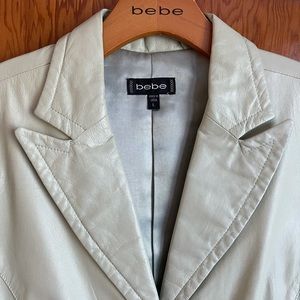 Women’s Green Leather Bebe Jacket. Size Large.